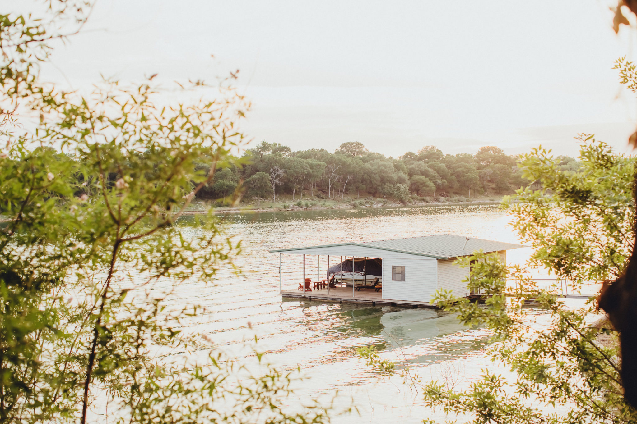 Floating cabin with dock