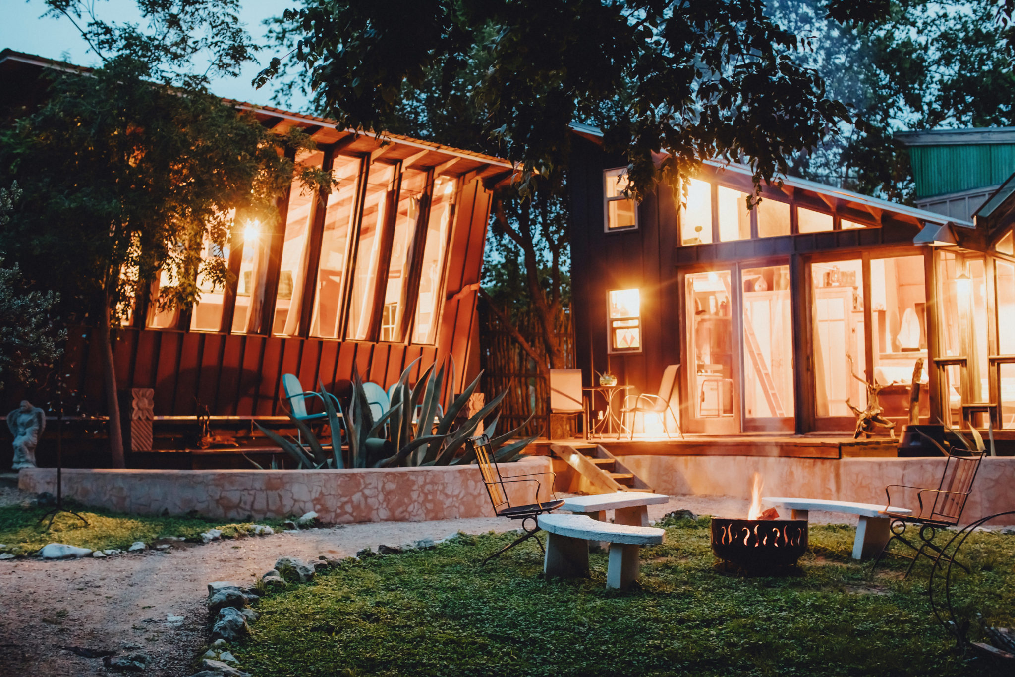 Firepit with bench seating